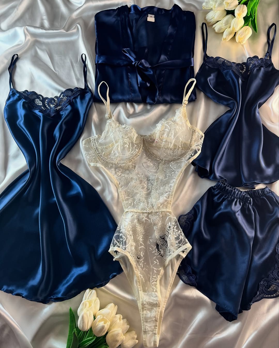 Imported Bridal Silk Nighty &amp; Lingerie Set