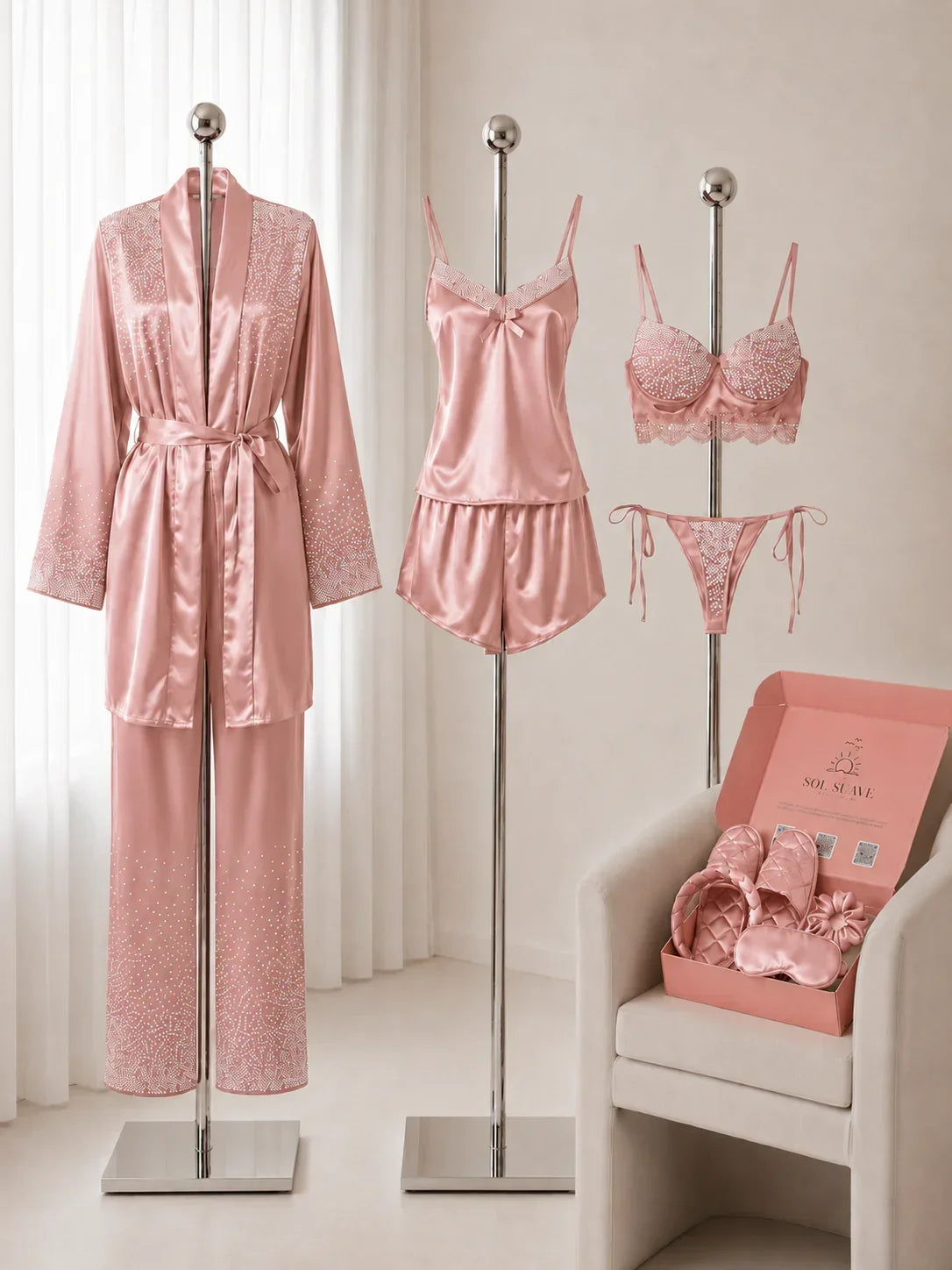 Crystal Set Of Pink
