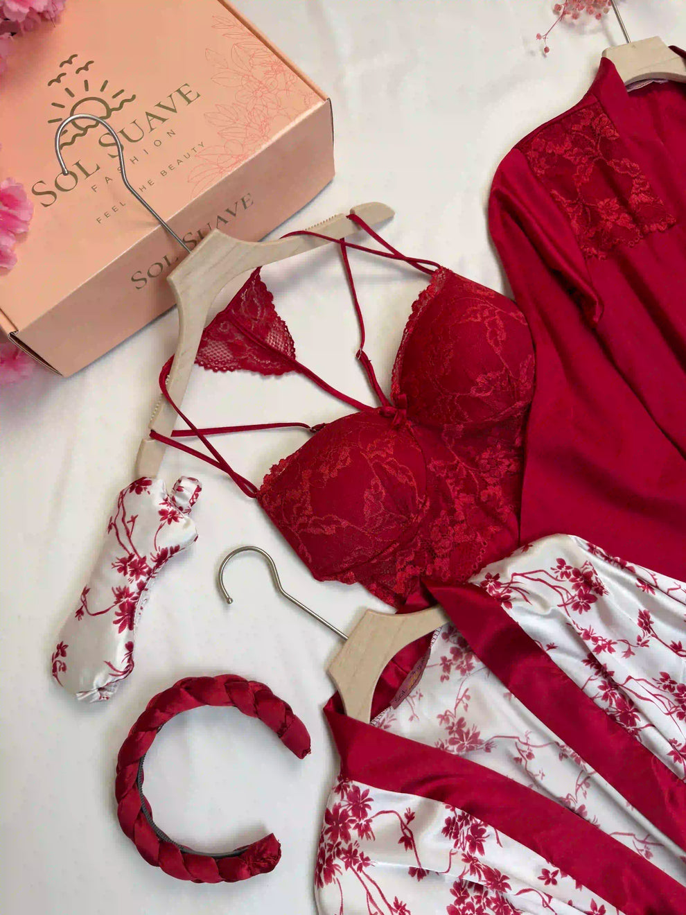 Love Rose Design Set | 12 Pieces Nighty Set
