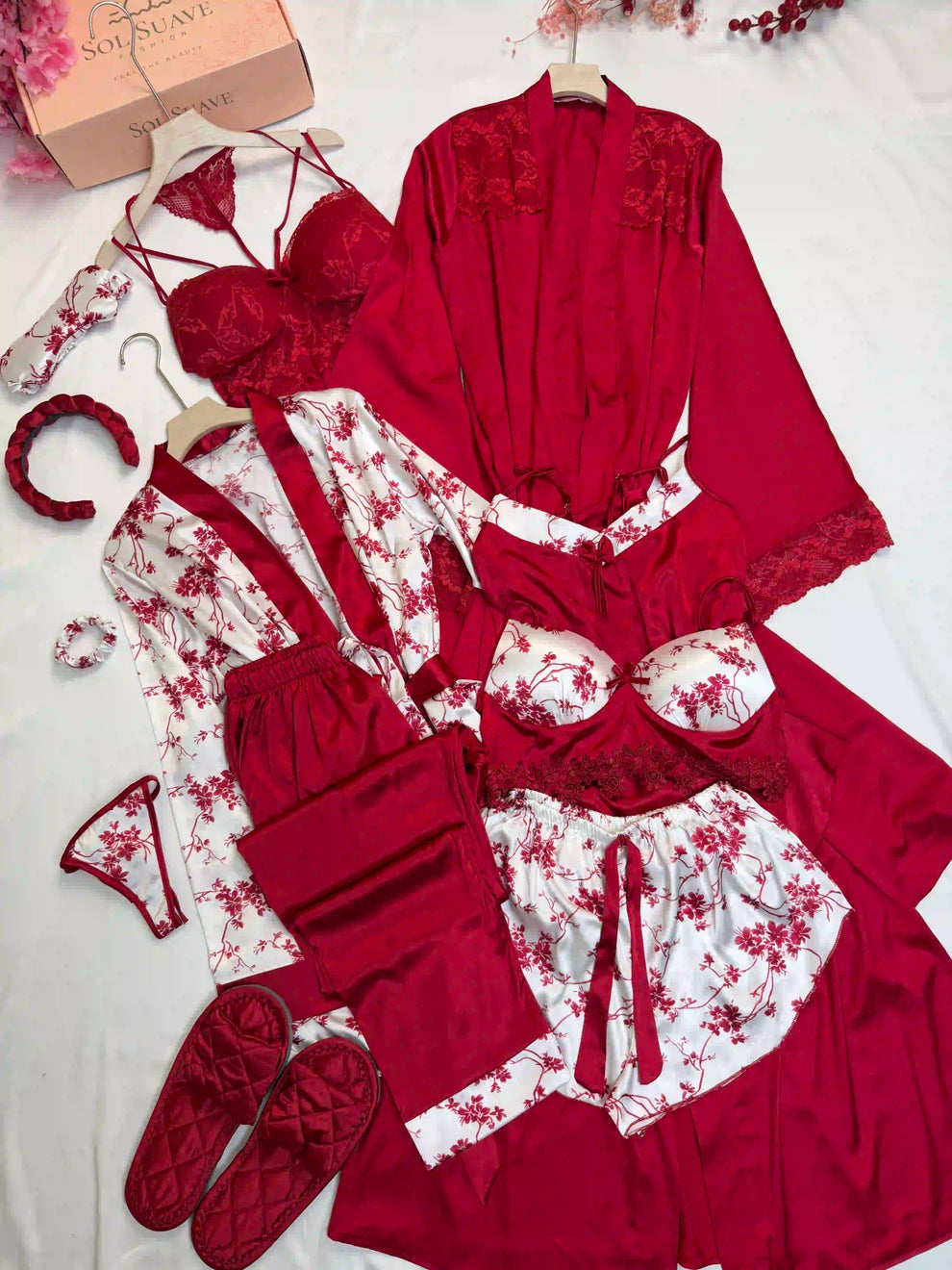 Love Rose Design Set | 12 Pieces Nighty Set