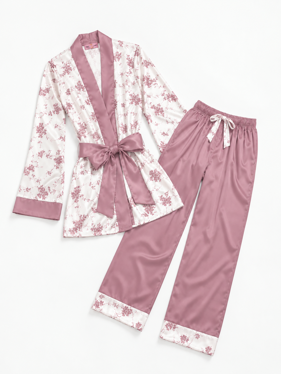 10Pcs Pink Printed Luxury Imported Bridal Nighty Set