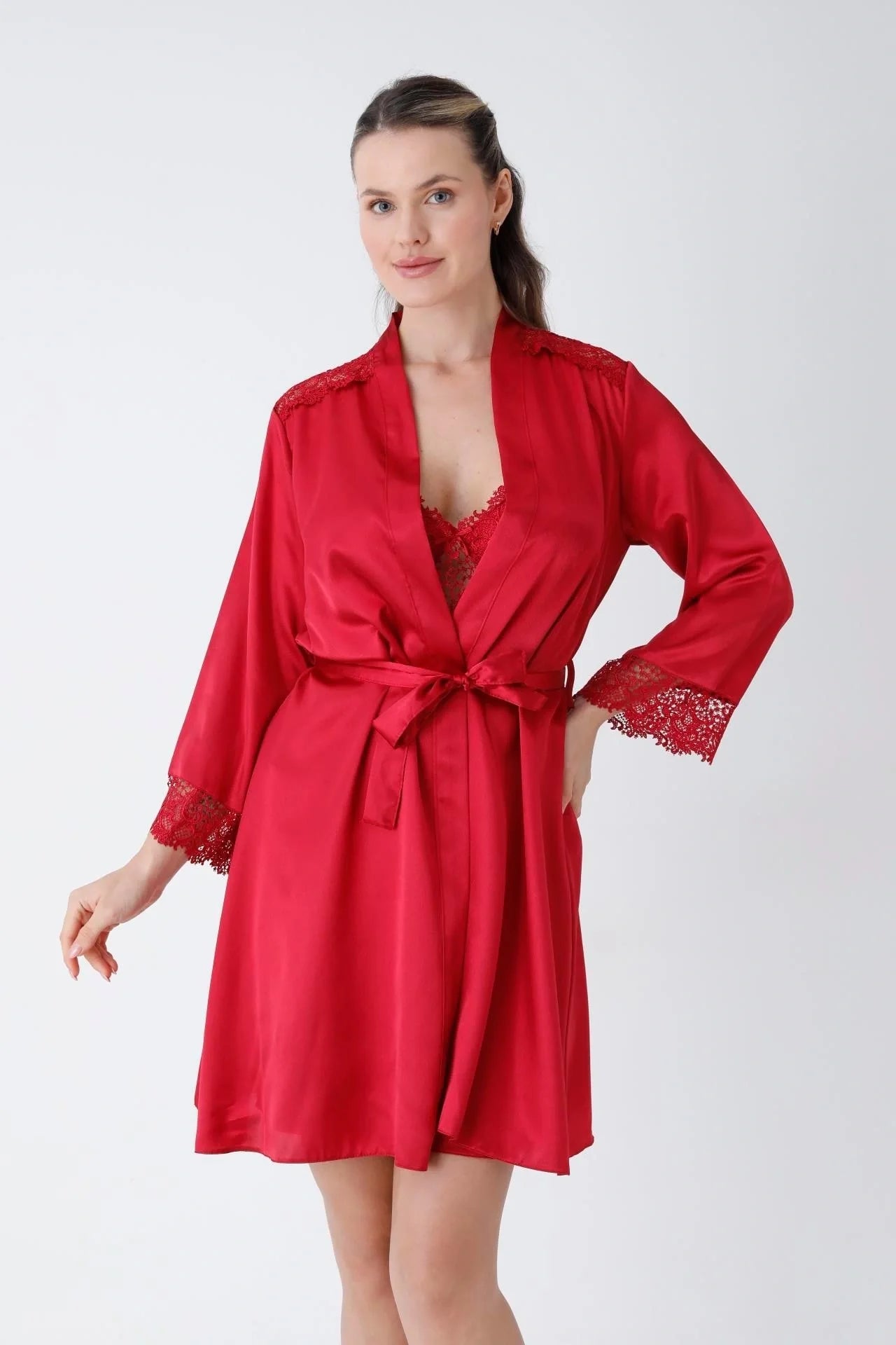 Luxury Bridal Satin &amp; Lace Nightwear Set