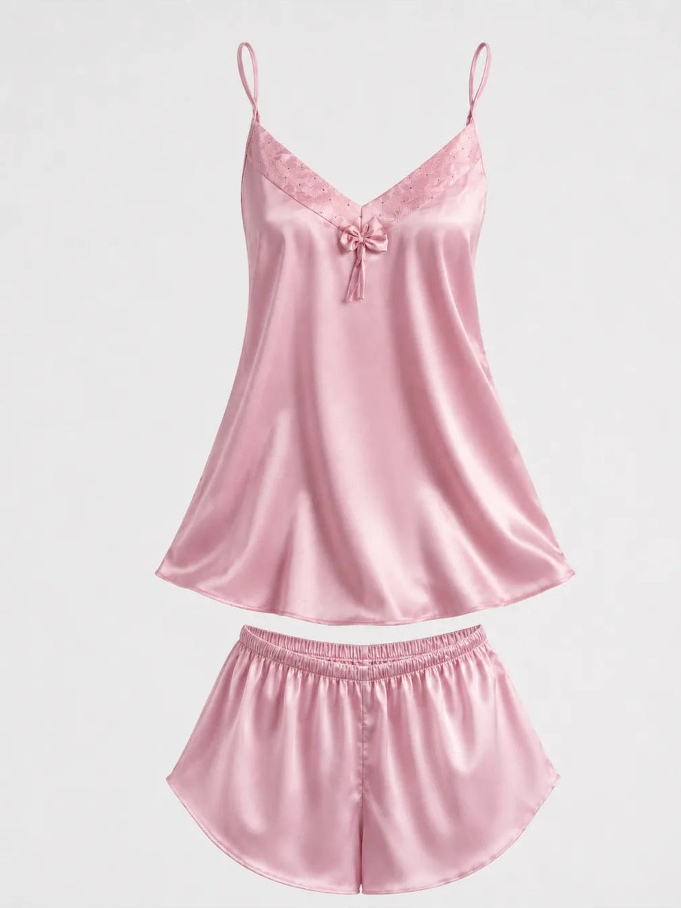 10 Pcs Luxury Imported Silk Nighty Bridal Set Pink