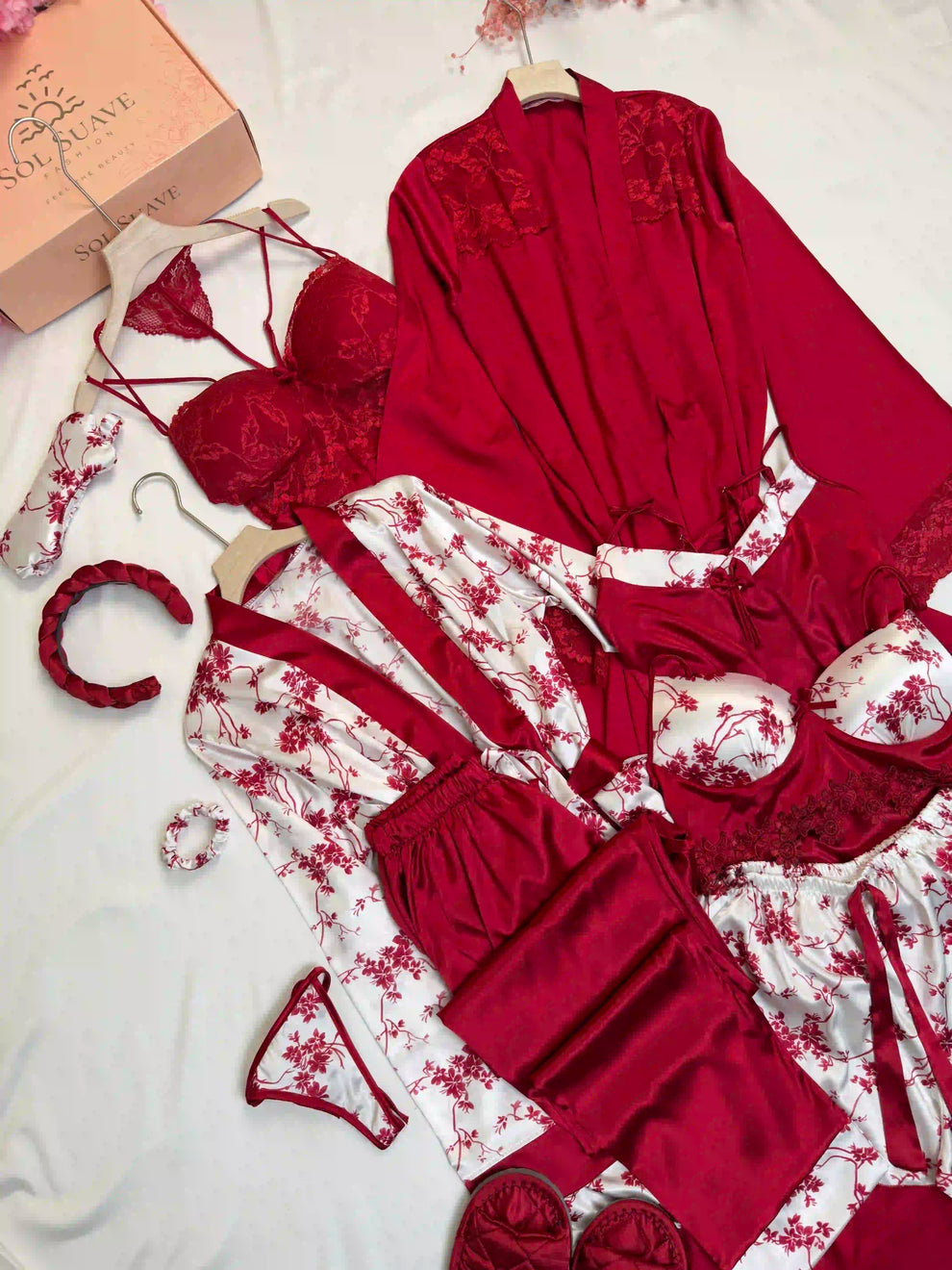 Love Rose Design Set | 12 Pieces Nighty Set