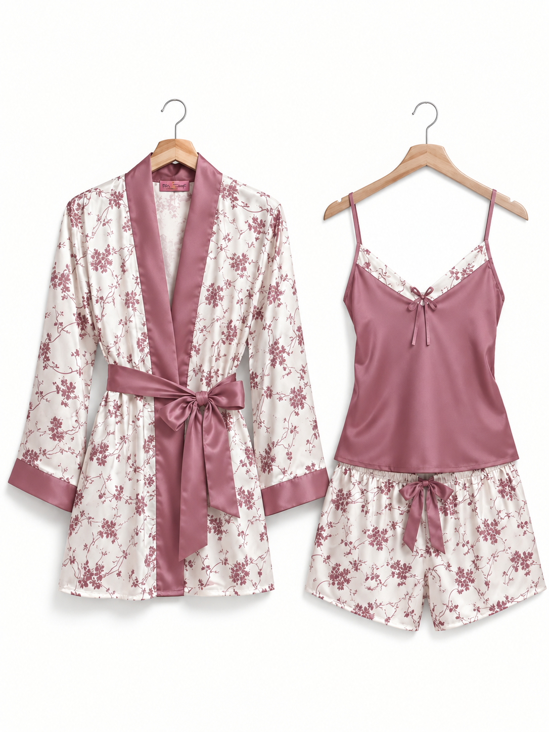 10Pcs Pink Printed Luxury Imported Bridal Nighty Set