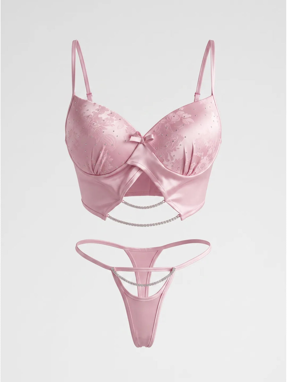 10 Pcs Luxury Imported Silk Nighty Bridal Set Pink