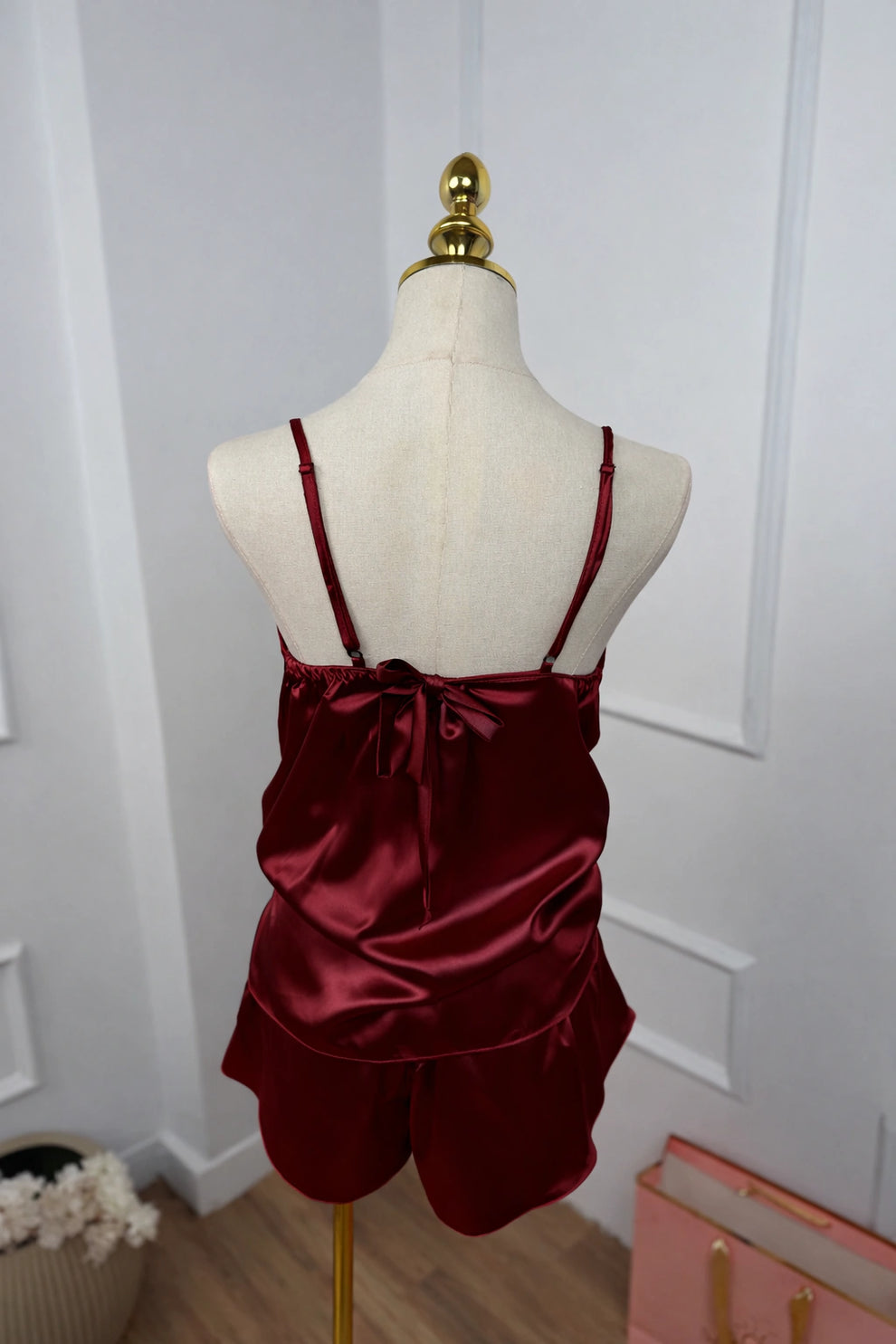 12Pcs Luxury Imported Bridal Nighty Set Maroon