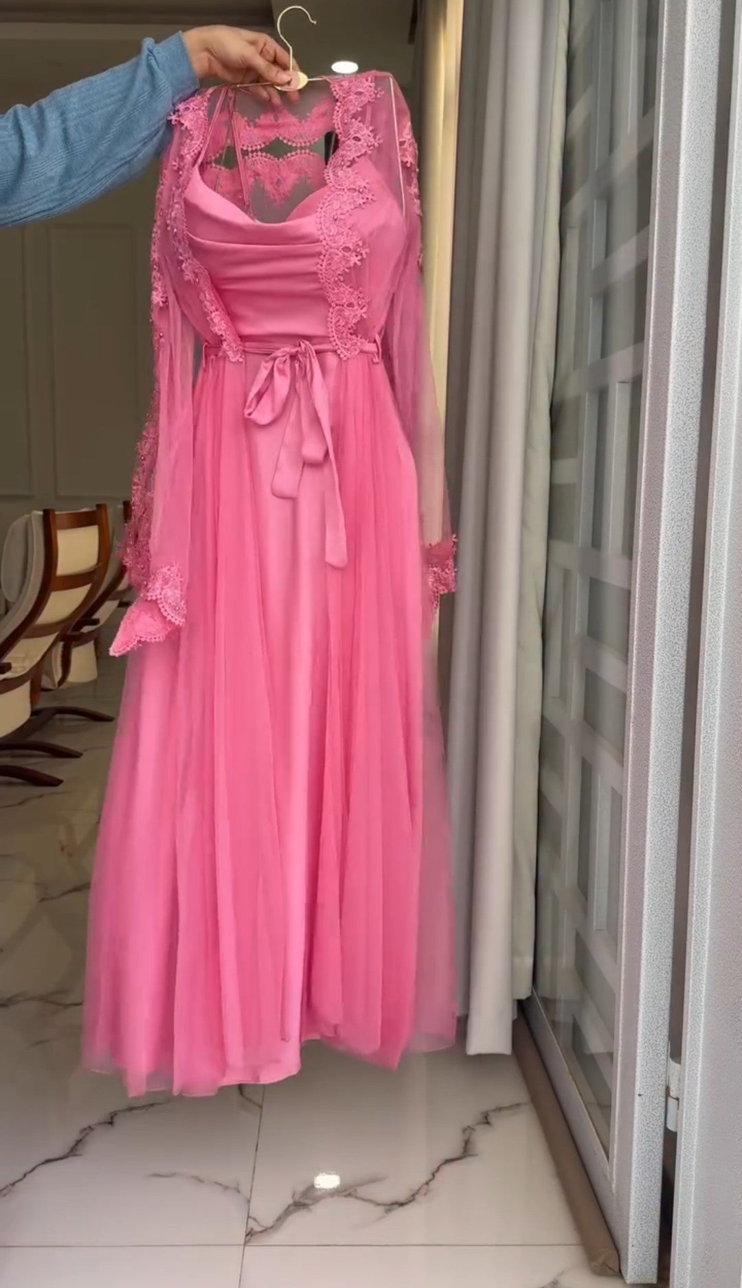 Elegance Silk Robe with Lace Detailing