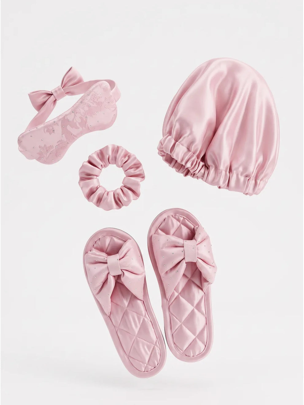 10 Pcs Luxury Imported Silk Nighty Bridal Set Pink