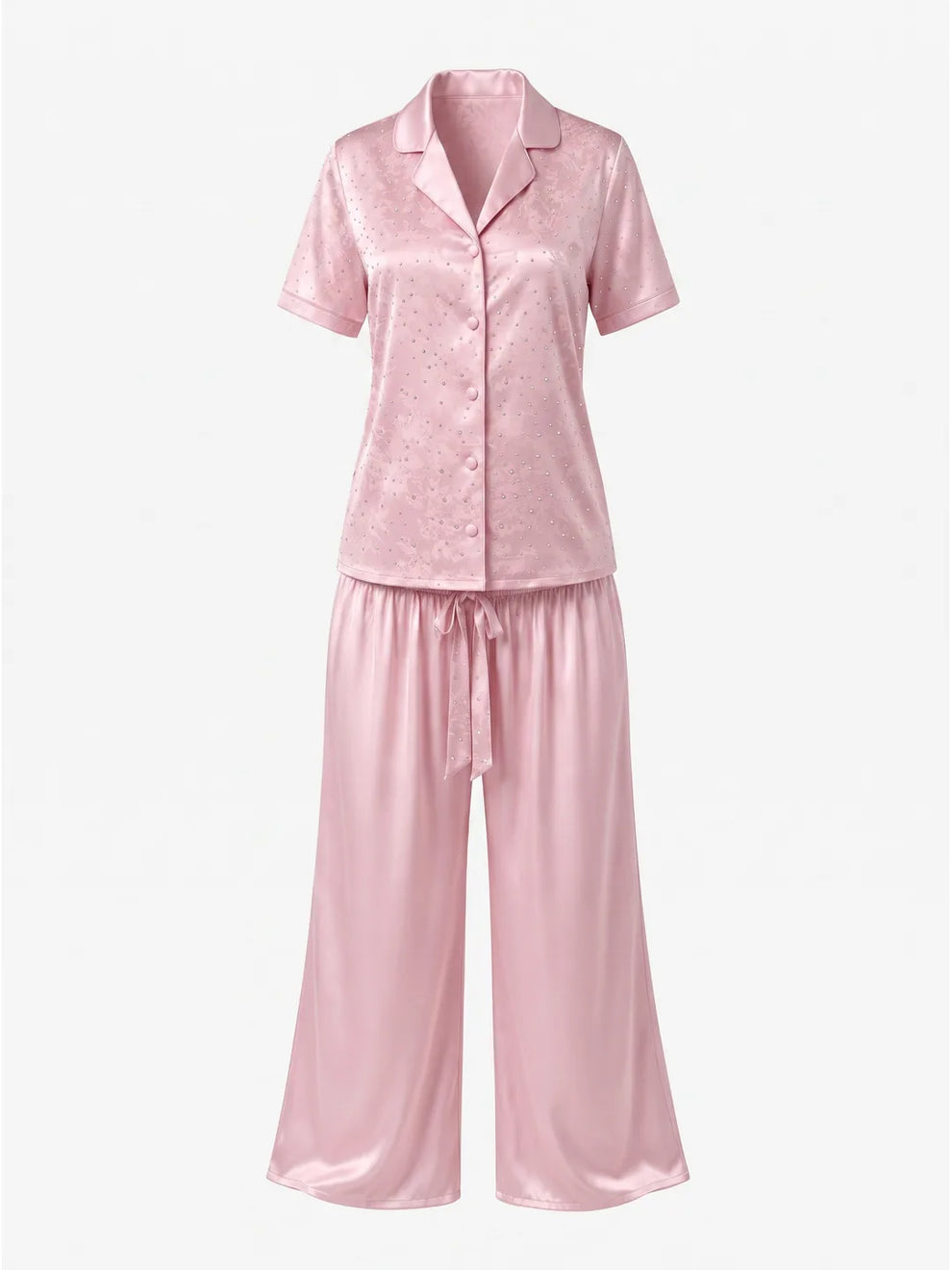 10 Pcs Luxury Imported Silk Nighty Bridal Set Pink
